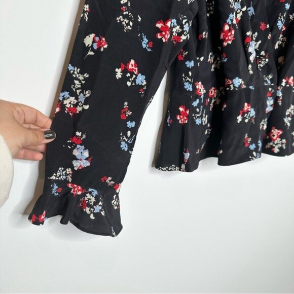 Tanya Taylor Floral Clusters Clio Top in Black - Picture 5 of 11